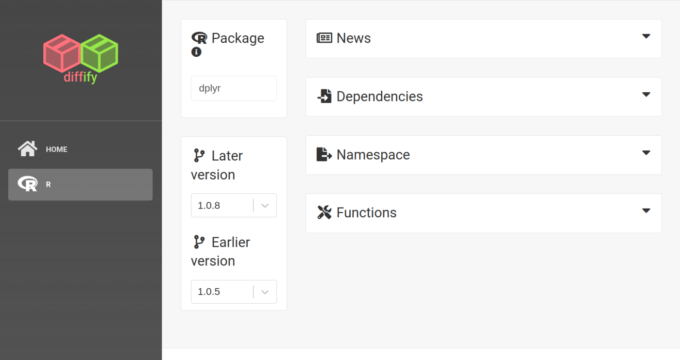 Comparing Version 1.0.5 to Version 1.0.8 of dplyr.