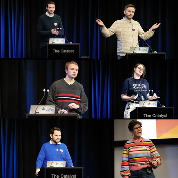 Photo of all lightning-talk speakers