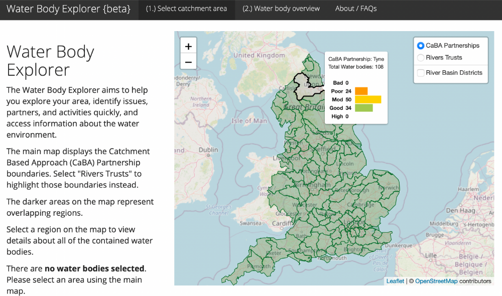 Selecting catchment area