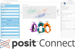 Sceenshot of graph about penguins shared in Posit connect, above the Posit Connect logo